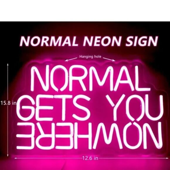 NORMAL GETS YOU NOWHERE Pink Neon Light LED Wall Indoor Outdoor Room Cute Decor - Picture 3 of 5
